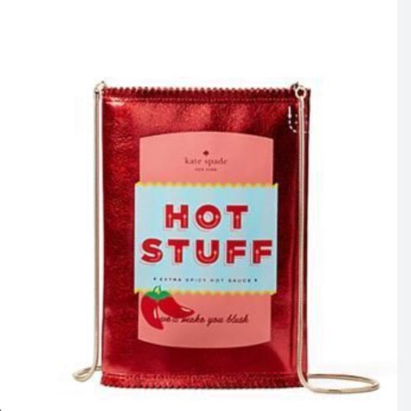 Kate Spade novelty Haute Stuff Hot Sauce Shoulder bag crossbody purse clutch nwo - Picture 1 of 14